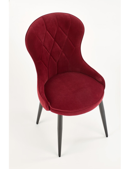 K366 Krzesło z Okrągłym Siedziskiem Bordowe VELVET - Elegancki Styl