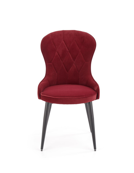 K366 Krzesło z Okrągłym Siedziskiem Bordowe VELVET - Elegancki Styl