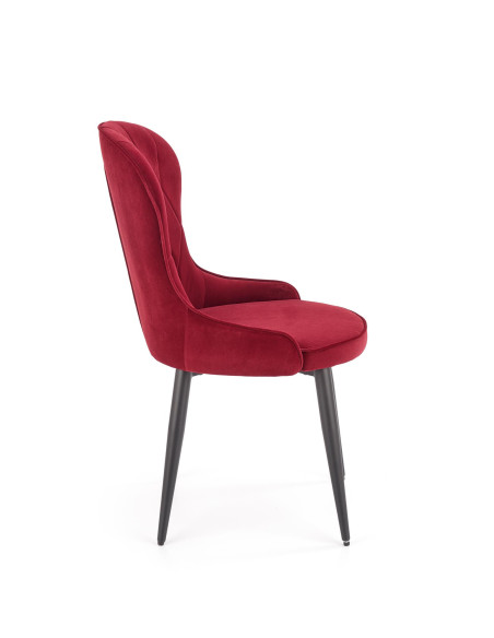 K366 Krzesło z Okrągłym Siedziskiem Bordowe VELVET - Elegancki Styl