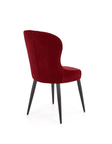 K366 Krzesło z Okrągłym Siedziskiem Bordowe VELVET - Elegancki Styl