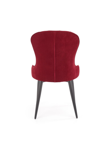 K366 Krzesło z Okrągłym Siedziskiem Bordowe VELVET - Elegancki Styl