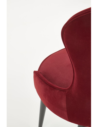 K366 Krzesło z Okrągłym Siedziskiem Bordowe VELVET - Elegancki Styl