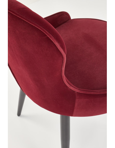K366 Krzesło z Okrągłym Siedziskiem Bordowe VELVET - Elegancki Styl