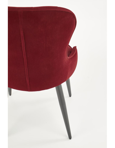K366 Krzesło z Okrągłym Siedziskiem Bordowe VELVET - Elegancki Styl