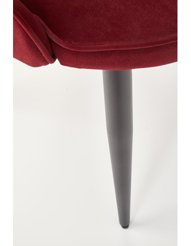 K366 Krzesło z Okrągłym Siedziskiem Bordowe VELVET - Elegancki Styl