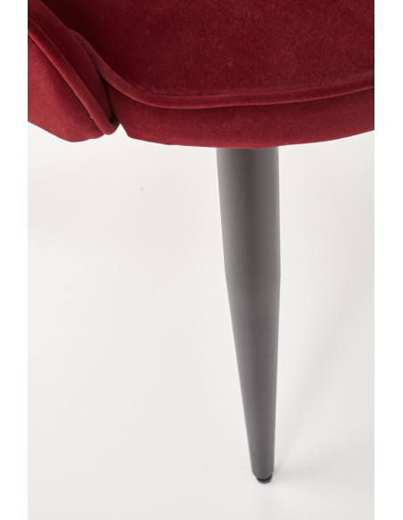 K366 Krzesło z Okrągłym Siedziskiem Bordowe VELVET - Elegancki Styl