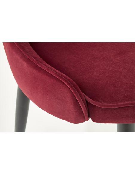 K366 Krzesło z Okrągłym Siedziskiem Bordowe VELVET - Elegancki Styl