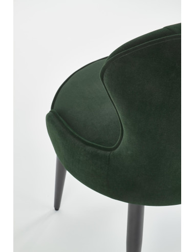 K366 Krzesło z Okrągłym Siedziskiem Ciemna Zieleń VELVET - Elegancki Styl