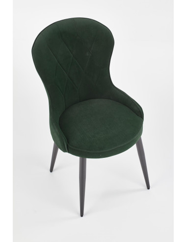 K366 Krzesło z Okrągłym Siedziskiem Ciemna Zieleń VELVET - Elegancki Styl