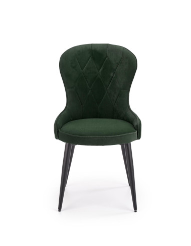 K366 Krzesło z Okrągłym Siedziskiem Ciemna Zieleń VELVET - Elegancki Styl