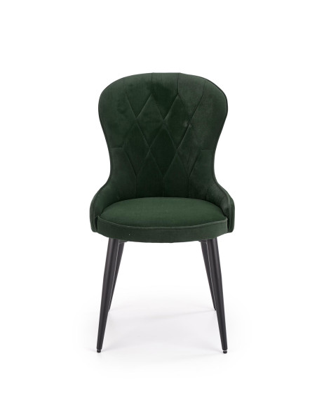 K366 Krzesło z Okrągłym Siedziskiem Ciemna Zieleń VELVET - Elegancki Styl