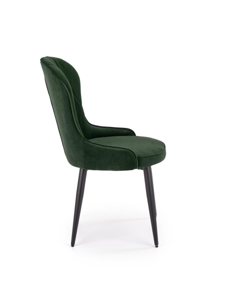 K366 Krzesło z Okrągłym Siedziskiem Ciemna Zieleń VELVET - Elegancki Styl