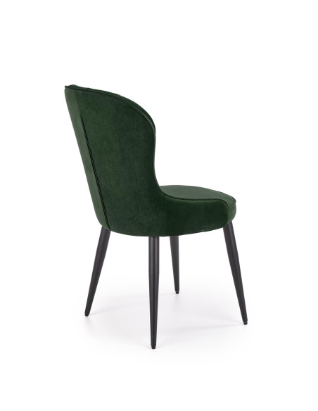 K366 Krzesło z Okrągłym Siedziskiem Ciemna Zieleń VELVET - Elegancki Styl