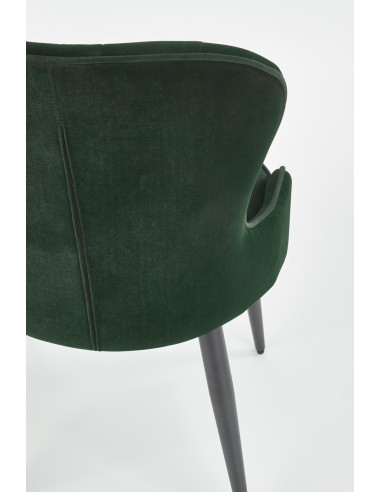 K366 Krzesło z Okrągłym Siedziskiem Ciemna Zieleń VELVET - Elegancki Styl