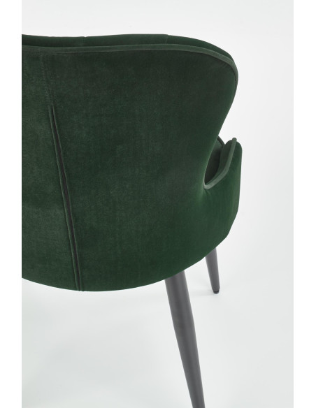 K366 Krzesło z Okrągłym Siedziskiem Ciemna Zieleń VELVET - Elegancki Styl