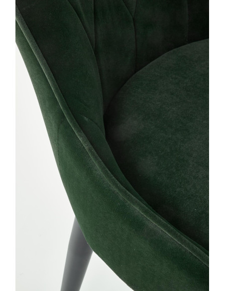 K366 Krzesło z Okrągłym Siedziskiem Ciemna Zieleń VELVET - Elegancki Styl
