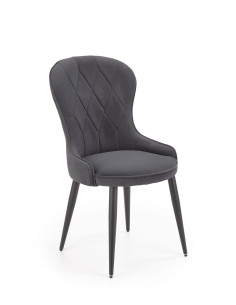 K366 Krzesło z Okrągłym Siedziskiem Popielate VELVET - Elegancki Styl