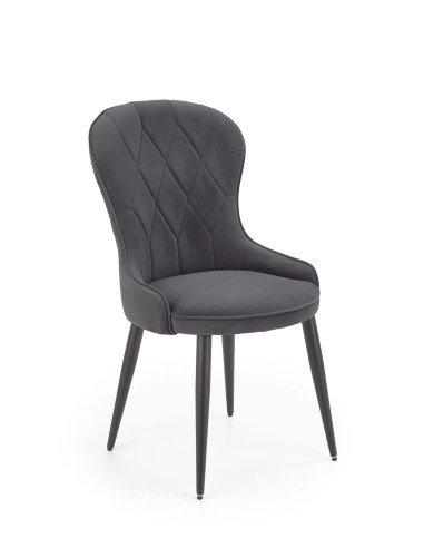 K366 Krzesło z Okrągłym Siedziskiem Popielate VELVET - Elegancki Styl