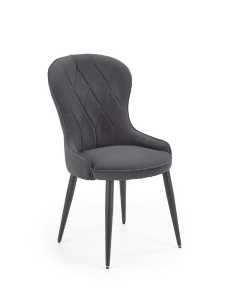 K366 Krzesło z Okrągłym Siedziskiem Popielate VELVET - Elegancki Styl