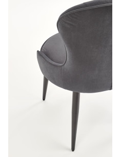 K366 Krzesło z Okrągłym Siedziskiem Popielate VELVET - Elegancki Styl 2