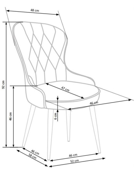 K366 Krzesło z Okrągłym Siedziskiem Popielate VELVET - Elegancki Styl