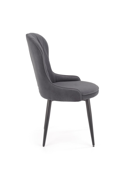 K366 Krzesło z Okrągłym Siedziskiem Popielate VELVET - Elegancki Styl