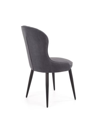 K366 Krzesło z Okrągłym Siedziskiem Popielate VELVET - Elegancki Styl
