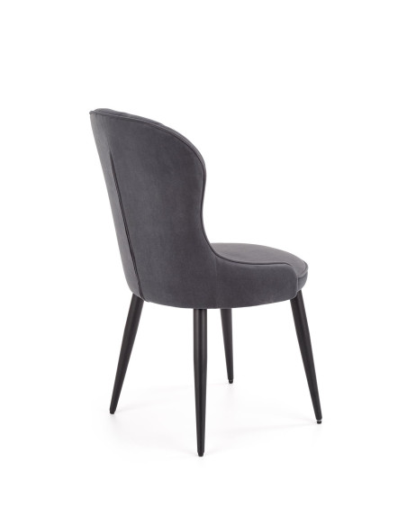 K366 Krzesło z Okrągłym Siedziskiem Popielate VELVET - Elegancki Styl
