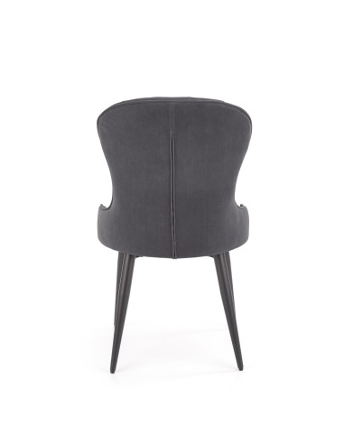 K366 Krzesło z Okrągłym Siedziskiem Popielate VELVET - Elegancki Styl