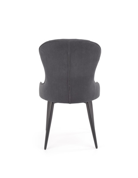 K366 Krzesło z Okrągłym Siedziskiem Popielate VELVET - Elegancki Styl