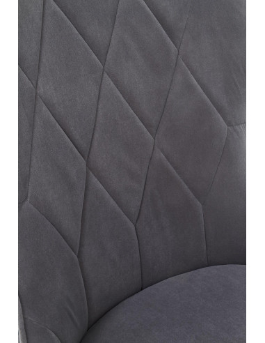 K366 Krzesło z Okrągłym Siedziskiem Popielate VELVET - Elegancki Styl