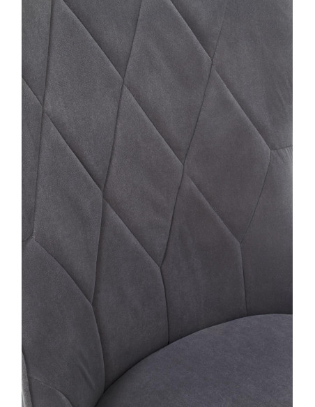 K366 Krzesło z Okrągłym Siedziskiem Popielate VELVET - Elegancki Styl