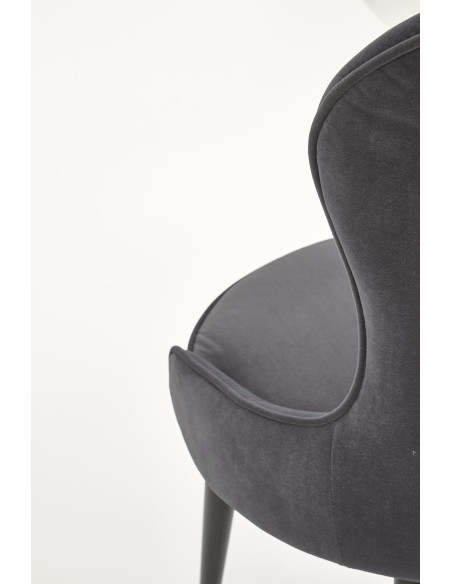 K366 Krzesło z Okrągłym Siedziskiem Popielate VELVET - Elegancki Styl