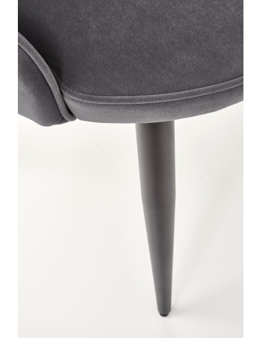 K366 Krzesło z Okrągłym Siedziskiem Popielate VELVET - Elegancki Styl
