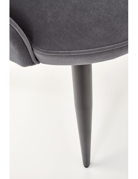 K366 Krzesło z Okrągłym Siedziskiem Popielate VELVET - Elegancki Styl