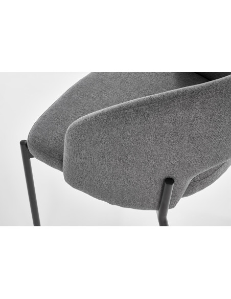 K373 Krzesło Kubełkowe Popielate - Subtelna Elegancja i Komfort