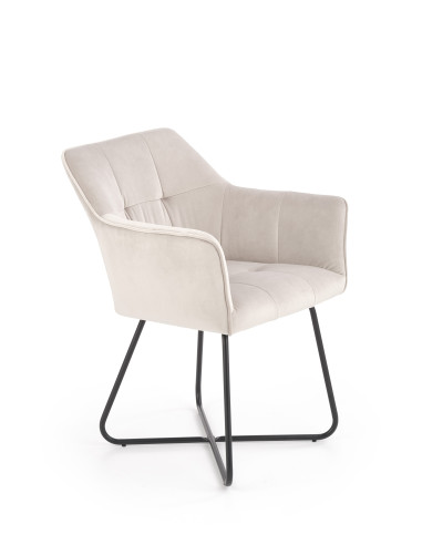 K377 Krzesło Velvet Beżowy - Ciepło i Komfort w Eleganckiej Formie