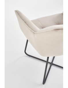 K377 Krzesło Velvet Beżowy - Ciepło i Komfort w Eleganckiej Formie 2