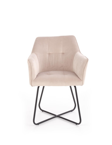 K377 Krzesło Velvet Beżowy - Ciepło i Komfort w Eleganckiej Formie