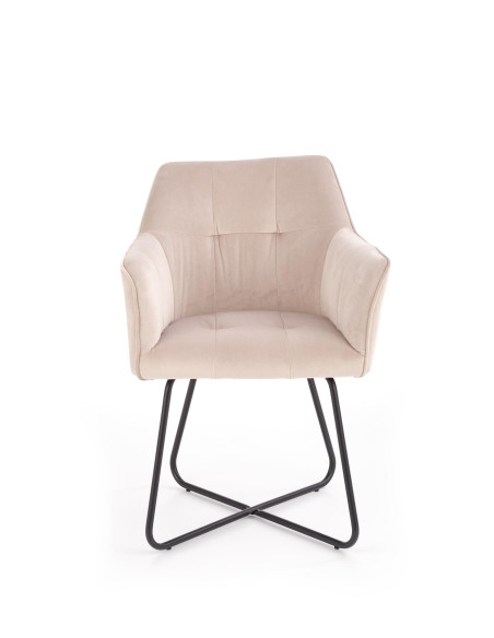 K377 Krzesło Velvet Beżowy - Ciepło i Komfort w Eleganckiej Formie