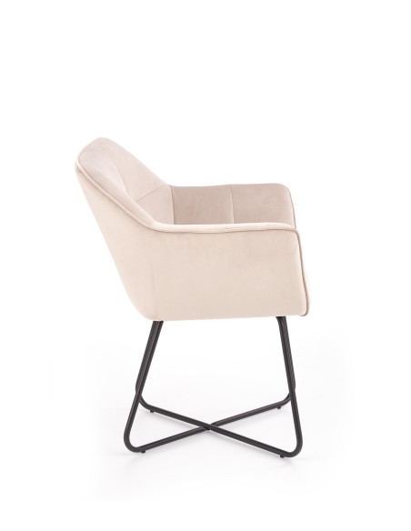 K377 Krzesło Velvet Beżowy - Ciepło i Komfort w Eleganckiej Formie