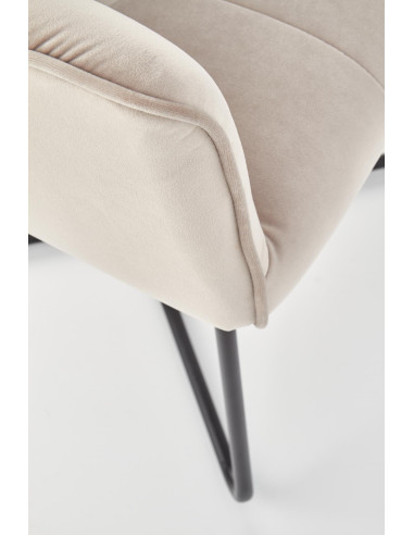 K377 Krzesło Velvet Beżowy - Ciepło i Komfort w Eleganckiej Formie