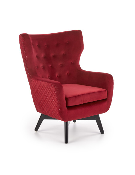 MARVEL Fotel Wypoczynkowy USZAK Bordowy Velvet - Luksus i Głębia Koloru