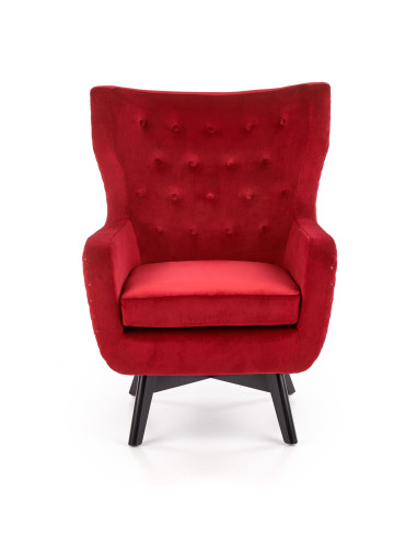 MARVEL Fotel Wypoczynkowy USZAK Bordowy Velvet - Luksus i Głębia Koloru