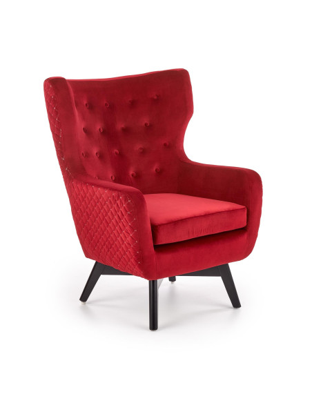 MARVEL Fotel Wypoczynkowy USZAK Bordowy Velvet - Luksus i Głębia Koloru