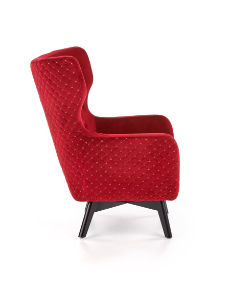 MARVEL Fotel Wypoczynkowy USZAK Bordowy Velvet - Luksus i Głębia Koloru