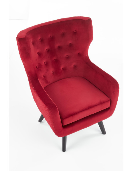 MARVEL Fotel Wypoczynkowy USZAK Bordowy Velvet - Luksus i Głębia Koloru