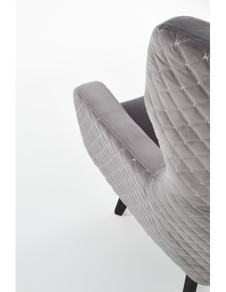 MARVEL Fotel Wypoczynkowy USZAK Popielaty Velvet - Odcienie Szarości
