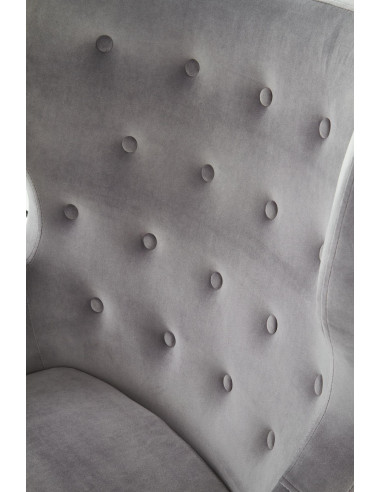 MARVEL Fotel Wypoczynkowy USZAK Popielaty Velvet - Odcienie Szarości