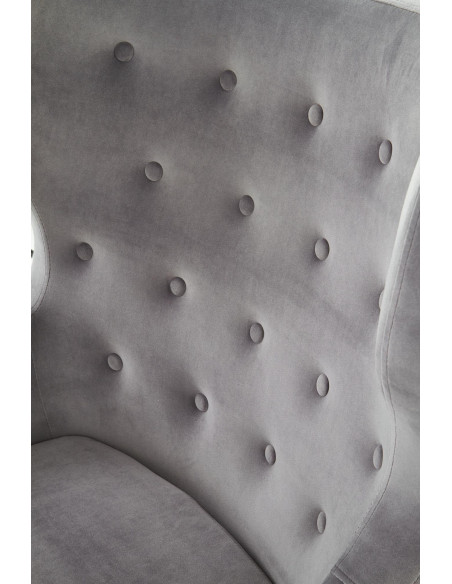 MARVEL Fotel Wypoczynkowy USZAK Popielaty Velvet - Odcienie Szarości